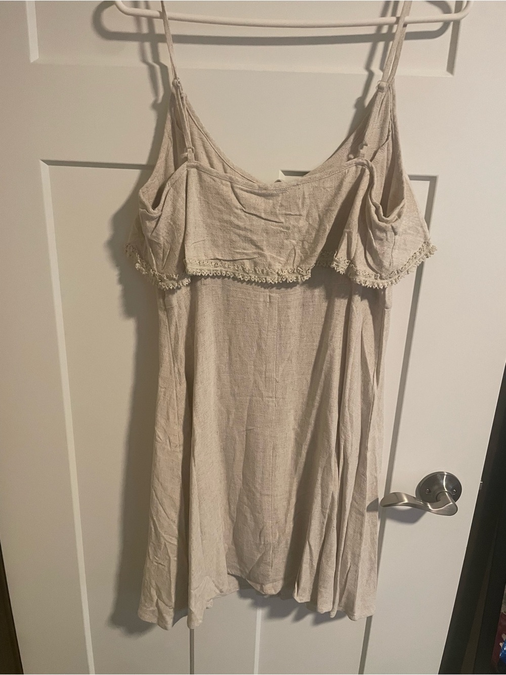 Hem & Thread Beige Ruffle Mini Dress - Picture 5 of 6